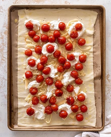 tomato ricotta hot honey tart