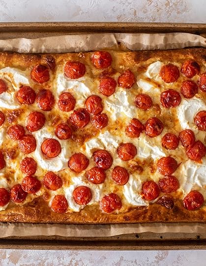 tomato ricotta hot honey tart