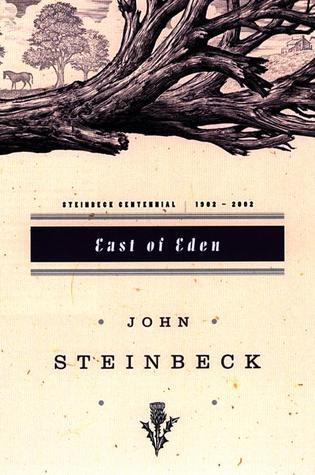book cover of classic novel East of Eden by John Steinbeck