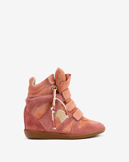 Suede and leather wedge sneakers - Desert pink-sunset clay - Woman - 1