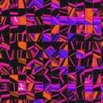 Abstract art with colourful squares.