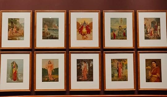 A Collage of Ravi Varma's oil paintings. 