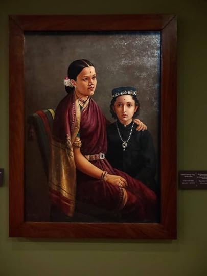 The lusciousness of colors - Mrs. Ramanadha Rao, a painting by Ravi Varma