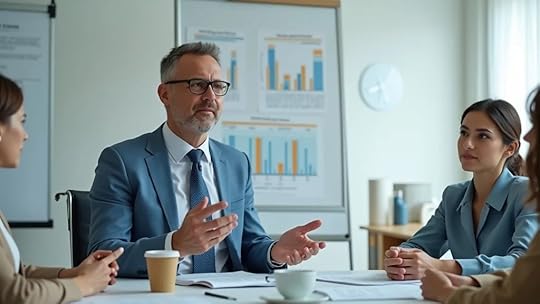 Business advisor explaining small business valuation to a fashion brand using charts and practical examples