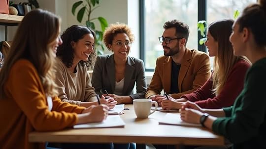 Diverse group of small business owners discussing strategies to increase business valuation for small businesses in fashion accessories