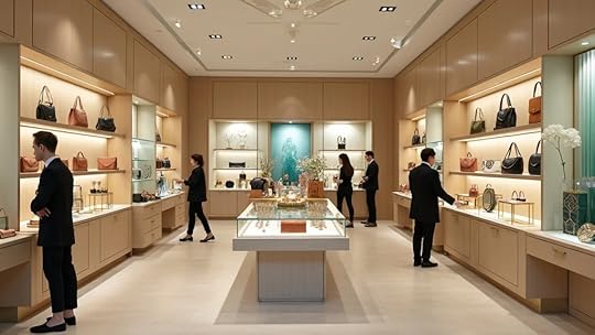 Modern Dallas boutique interior arranged for an attractive sale, with team members showcasing organized accessories for potential strategic buyers and private equity firms.
