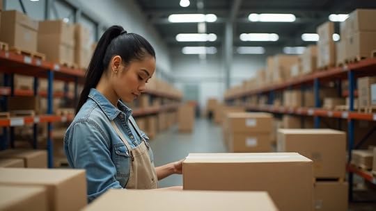 business owner organizing inventory in a stylish Austin warehouse, highlighting operational systems that improve business valuation for accessories brands