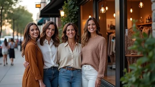 women business owners celebrating outside a popular Austin retail storefront after reaching increased business valuation goals