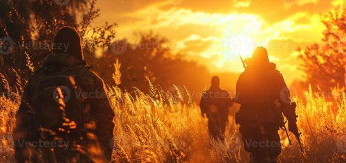 moving stealthily through tall grass