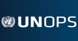 Logo of UNOPS with the United Nations emblem, set against a dark blue background.
