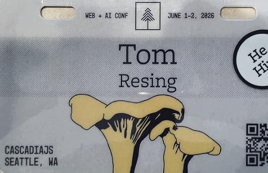 My badge from the conference with the mushrooms and conference details