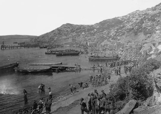 ANZAC Cove troops shore Allied Dardanelles Campaign.