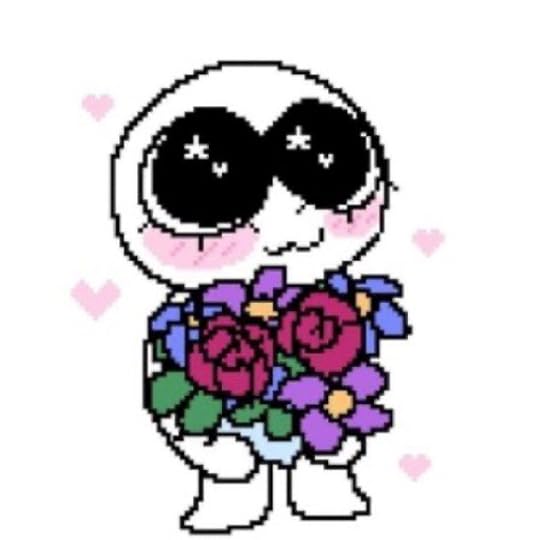 picture of humanoid figure with flowers
