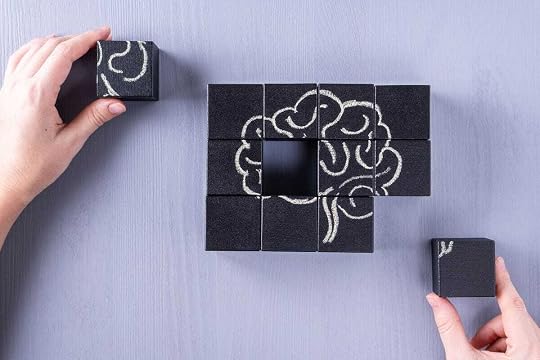 Overhead shot of human brain puzzle.
