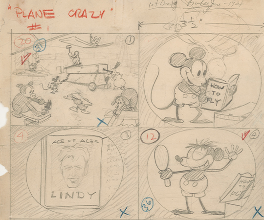 Pencil/charcoal storyboard sketch, with 