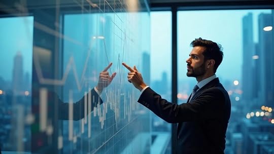 Financial advisor explaining exit multiple and business valuation charts on whiteboard