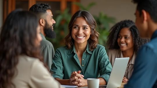 Faith-driven entrepreneur leading diverse, purpose-driven team in Christian business setting