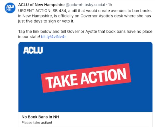 Bluesky screenshot from ACLU of New Hampshire
