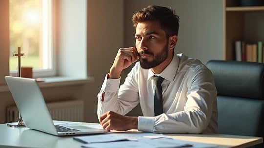 Thoughtful Christian business owner reviewing business growth plans | small business growth coach for Christian entrepreneurs