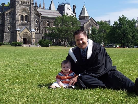 Graduation Day, June 21 2006 at the University of Toronto. Noah and I sitting outside Convocation Hall with University College in the background.