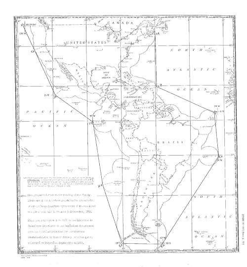 Draft map of the Pan-American Security Zone for the Declaration of Panama, October 1939 (US Department of State)