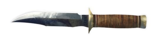 A transparent png digital illustration of a Bowie knife.