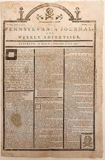 Color photo of the full front page of the 1765 