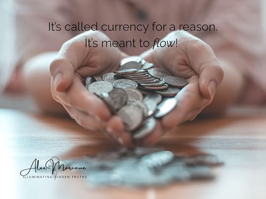 Open hands releasing coins into light, representing letting go of the money hustle