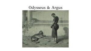 drawing of Odysseus and his dog Argus