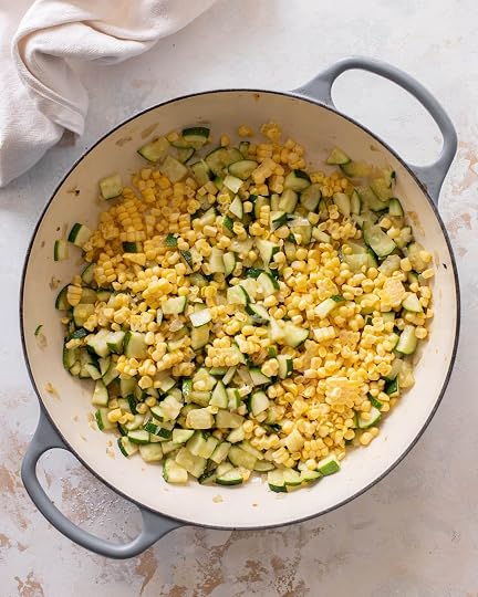 creamy corn zucchini pasta