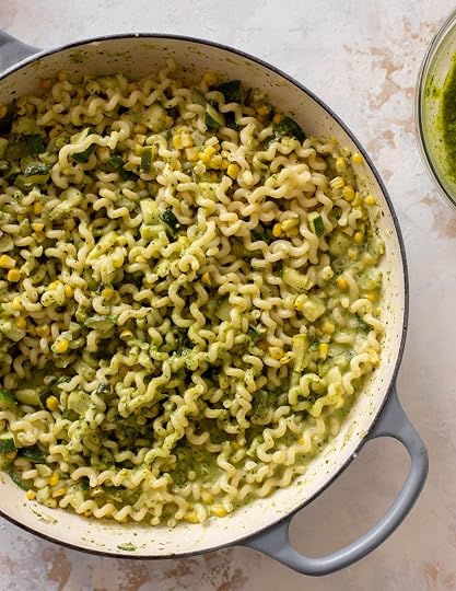 creamy corn zucchini pasta
