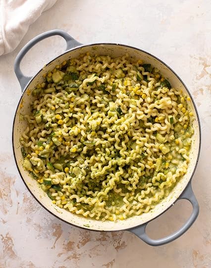 creamy corn zucchini pasta