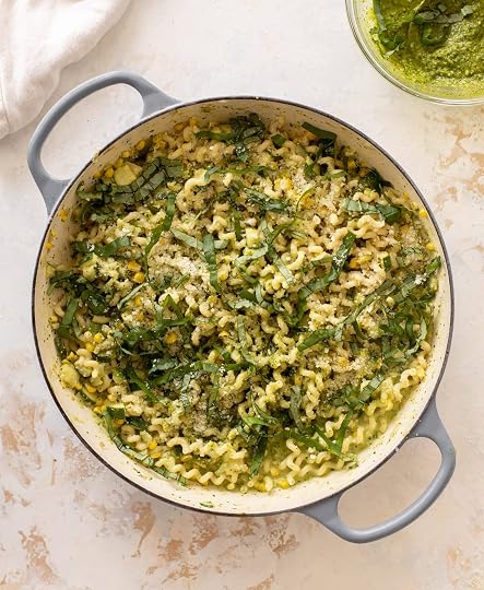 creamy corn zucchini pasta