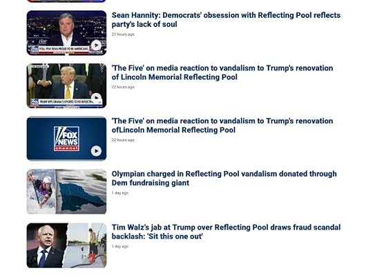 a screenshot of fox headlines about the reflecting pool deterioration