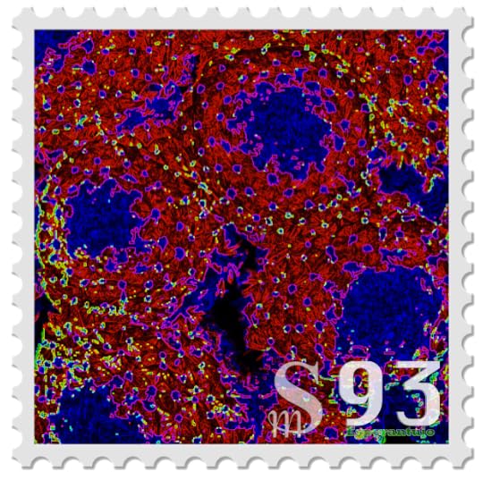 a weird abstract artwork as a stamp