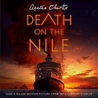 Audiobook cover with a tourist curse boat at sunset. Title: Death on the Nile. Author: Agatha Christie. Narrator: Kenneth Branagh