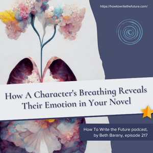 Image of navy blue background with floral design depicting lungs for How A Character's Breathing Reveals Their Emotion in Your Novel 