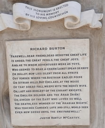 Epitaph on the front of Sir Richard Burton's tomb