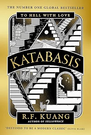 book cover of R.F. Kuang's Katabasis, featuring Escher-style artwork