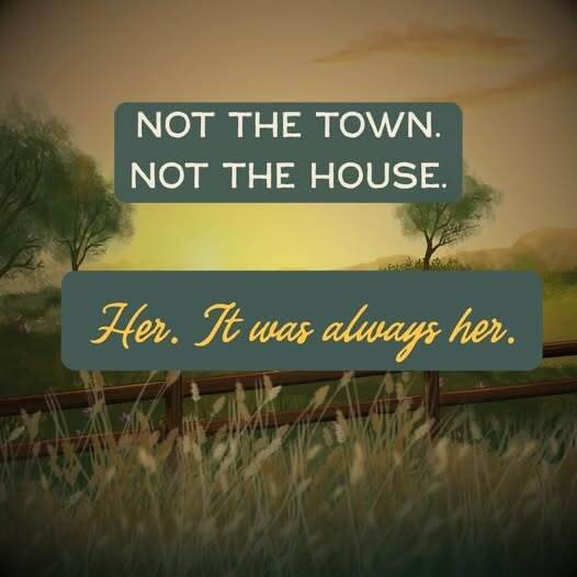 This may contain: a sign that says, not the town not the house her it's always her
