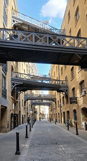 Metal gantries and walkways above Shad Thames.