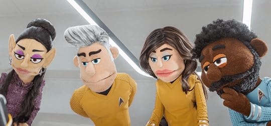 The Enterprise bridge crew as puppets in the Strange New Worlds episode A Level 5 Transporter Accident