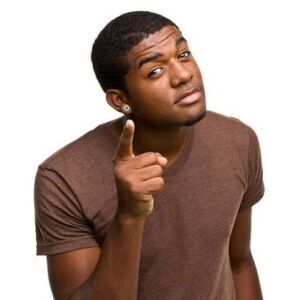 Man judging other people