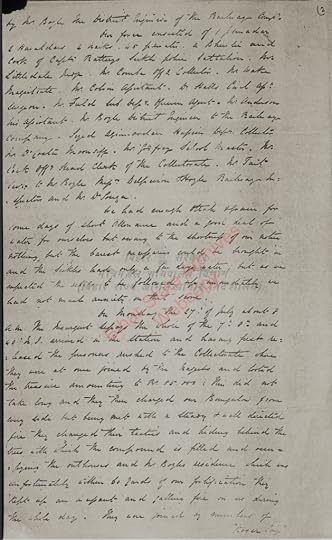 An old handwritten document detailing correspondence related to railway engineering and administrative appointments, with some text partially obscured in red ink.