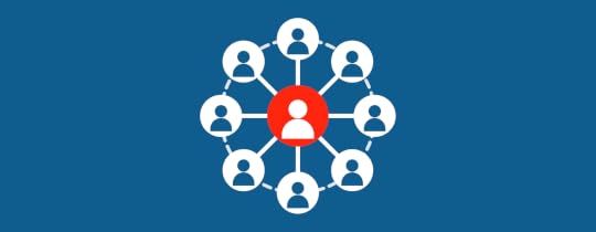 Coach at the centre of a group coaching cohort with every participant connected to the coach and none to each other
