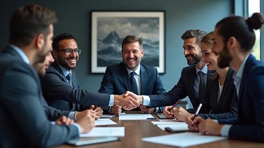 Business leaders signing letter of intent for acquisition, focus on faith-based business deal structure