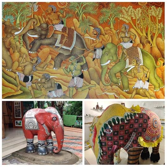 Elephant mural paintings and statues - Glimpses from Konni Elephant Art Gallery