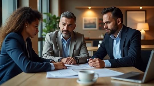 Professional business setting with diverse Christian business owners consulting with a financial advisor, reviewing SBA buyer criteria – What an SBA Buyer Has to Clear to Buy Your Business for Christian Business Owners