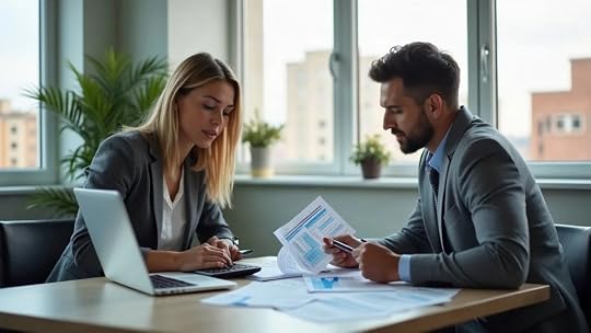 Confident Christian business owner collaborating with accountant, reviewing SBA readiness – Financial preparedness for business sale