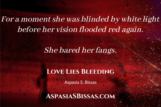 Quote of the Day 146, blog post by Aspasia S. Bissas, aspasiasbissas.com. Image is a blood red background overlaid by the quote in white letters: